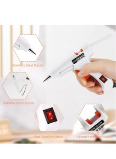 PAMEER Glue Gun,60W, with 8 pcs Hot Glue Sticks. Hot Melt Glue Gun, Removable Anti-hot Cover Glue Gun Kit with Flexible Trigger, for DIY Small Craft Projects, Sealing and Quick Daily Repairs  - Image 5