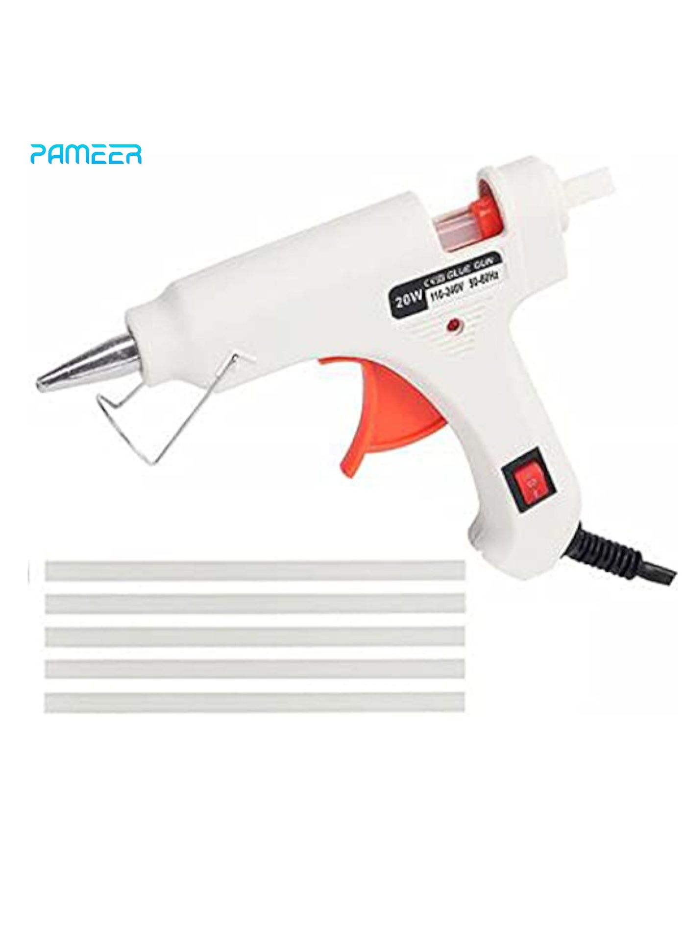 Glue Gun, with 8 pcs Hot Glue Sticks. Hot Melt Glue Gun, Removable Anti-hot Cover Glue Gun Kit with Flexible Trigger, for DIY Small Craft Projects, Sealing and Quick Daily Repairs
