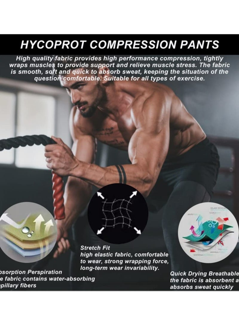 Men's Compression Pants Athletic Tight,Leggings Base Layer Bottoms for Running Workout Sports Yoga Basketball  - Image 3