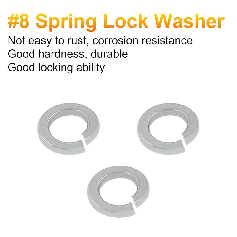 BokWin 100 Pcs Spring Lock Washer #8 Stainless Steel Split Lock Washers(Silver) - Image 4