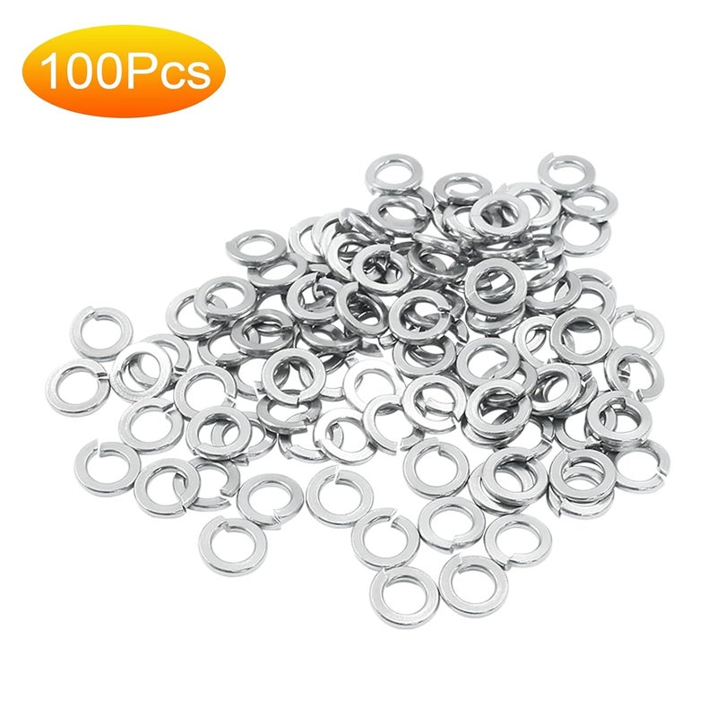 BokWin 100 Pcs Spring Lock Washer #8 Stainless Steel Split Lock Washers(Silver) - Image 2