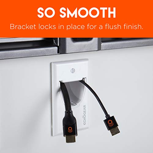 ECHOGEAR White In-Wall Cable Hider - Single Gang Pass-Through Pair - Manage 8 Low Voltage Cords - Quick Install with Wall Template - Image 4