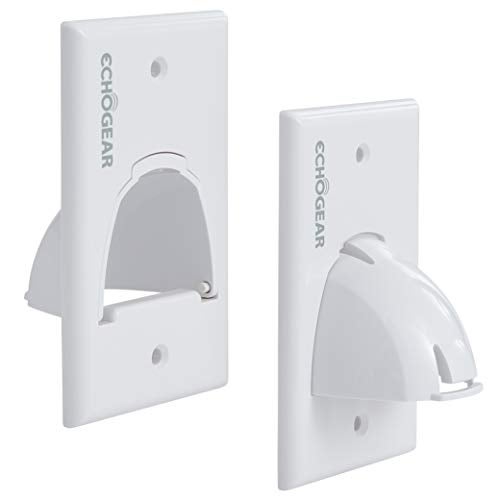 ECHOGEAR White In-Wall Cable Hider - Single Gang Pass-Through Pair - Manage 8 Low Voltage Cords - Quick Install with Wall Template - Image 1