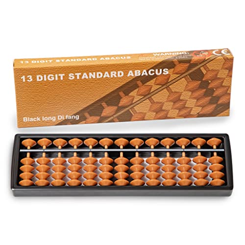 Black long Di fang Digital Standard Abacus-20 cm-Professional 13-Column Soroban Calculator (Functional and Educational Tool) - Image 1