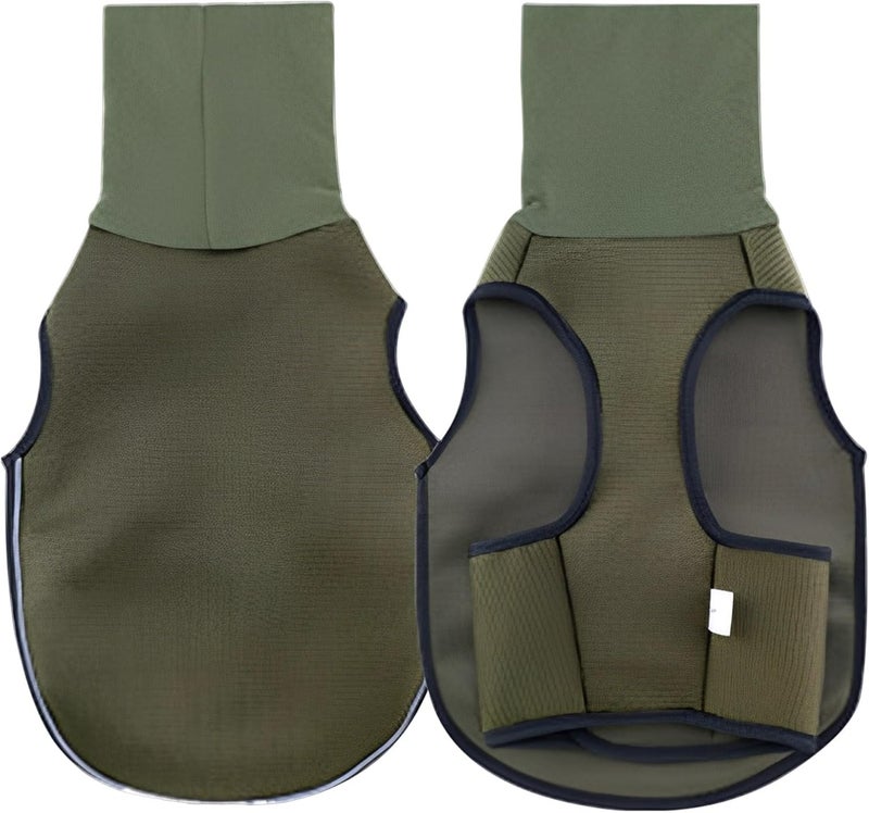 M Size Dog Calming Jacket, Olive Green, 17.7-21.3 in Chest, Calming Comfort Vest with Two-Way High Collar and Reflective Strip - Image 1