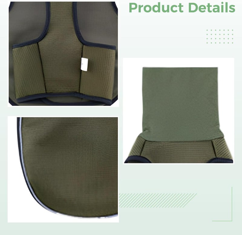 M Size Dog Calming Jacket, Olive Green, 17.7-21.3 in Chest, Calming Comfort Vest with Two-Way High Collar and Reflective Strip - Image 5
