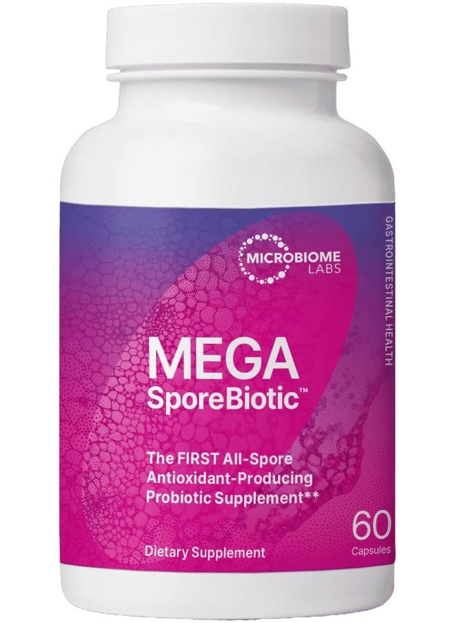 Microbiome Labs - Megasporebiotic - Spore Based Probiotic To Support Gut Health - Proprietary Probiotic Blend Including Bacillus Coagulans + Bacillus Subtilis - Spore Probiotic For Daily Use (60 Count) - Image 1