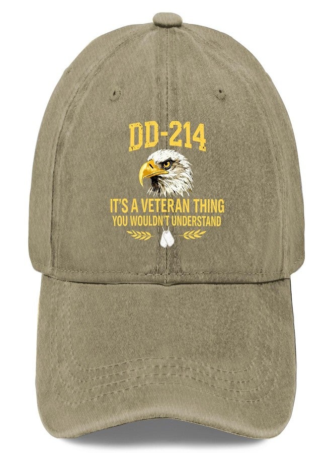 Paunook DD 214 It's A Veteran Thing You Wouldn't Understand Hat for Men Classic Washed Pigment Khaki - Image 1