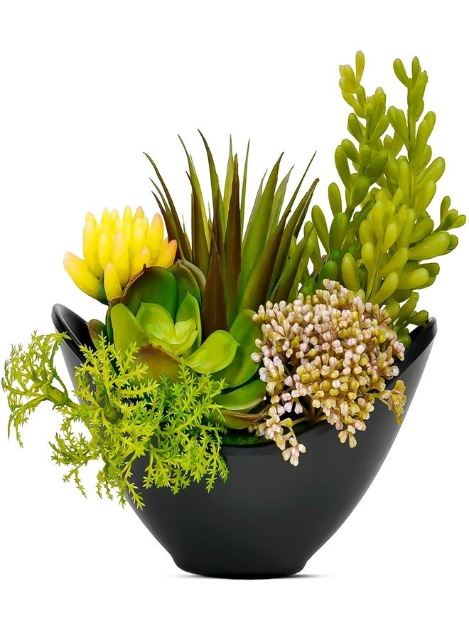 Luxsego Artificial Succulents Plants, Fake Potted Plants - 7.2 Inch Faux Succulents, Artificial Plants & Greenery for Hone Garden, Table Desk Shelves, Bathroom, Office Decorations(1 Pot) - Image 1