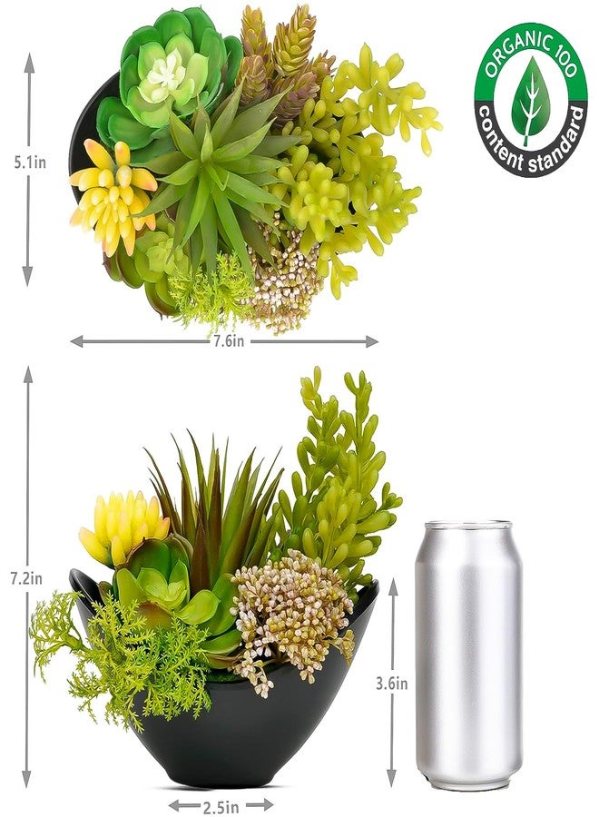 Luxsego Artificial Succulents Plants, Fake Potted Plants - 7.2 Inch Faux Succulents, Artificial Plants & Greenery for Hone Garden, Table Desk Shelves, Bathroom, Office Decorations(1 Pot) - Image 2