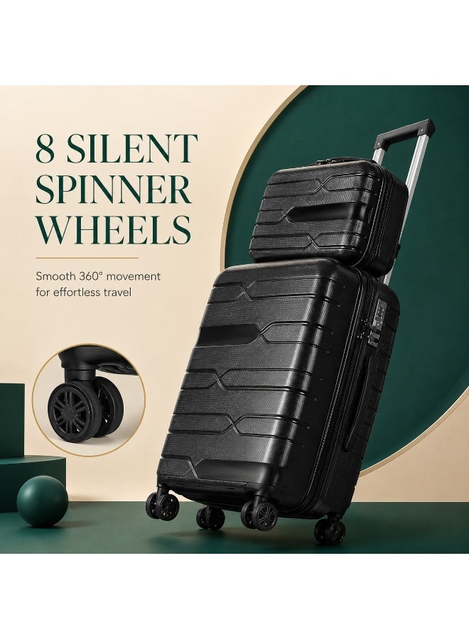 2-Piece Travel Luggage Set, 8-Wheel Spinner Suitcases, Secure Locking System, Lightweight & Durable Design - Image 1