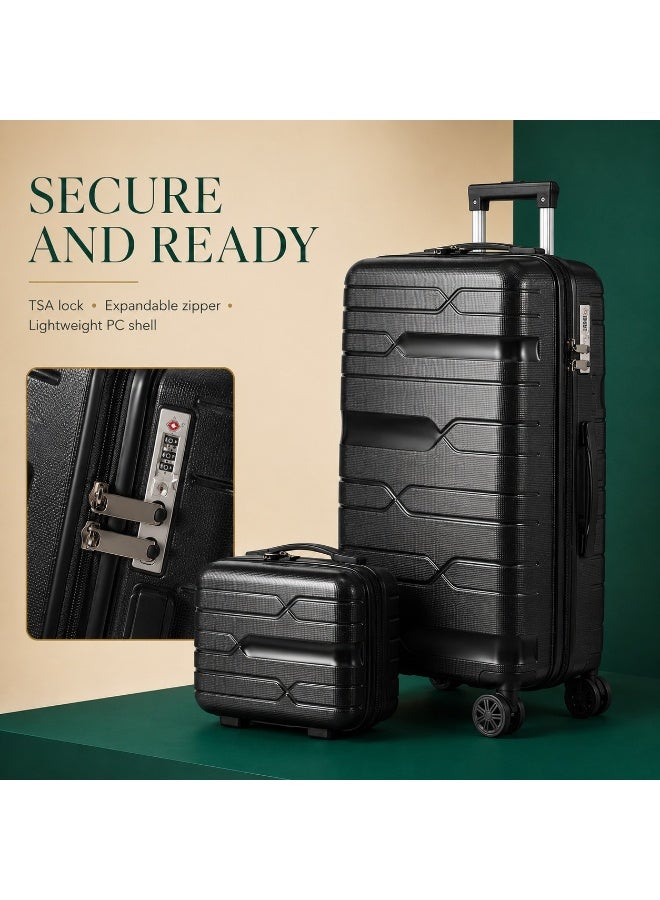 2-Piece Travel Luggage Set, 8-Wheel Spinner Suitcases, Secure Locking System, Lightweight & Durable Design - Image 2