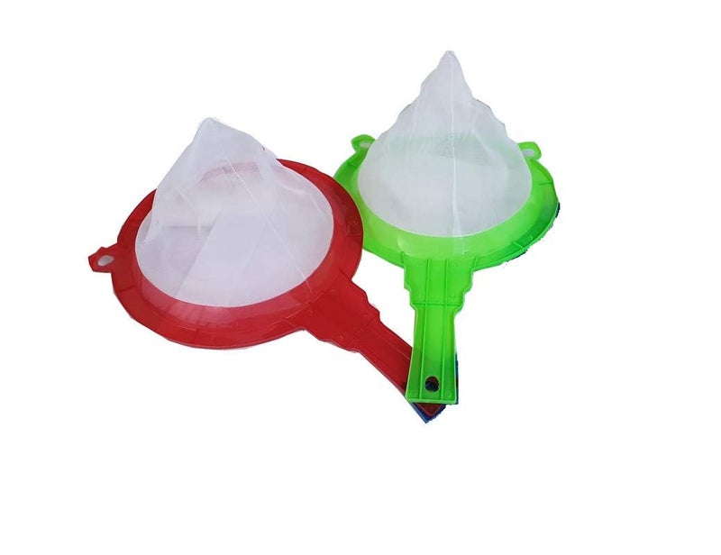 advancedestore Plastic Water, Milk,Juice Strainer Medium,Big,Large,Size Mesh Strainer, Milk Chalni, Liquid Strainer Filter, Multi Colour(QTY-4PCS)