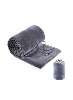 KASTWAVE Electric Heating Blanket, USB Thermostatic Heat Mat for Back Pain Relief and Cramps Relief with 3 Heat Settings & Auto Shut Off Timer, Gray Flannel Electric Overblanket for Sofa, 140x80cm  - Image 1