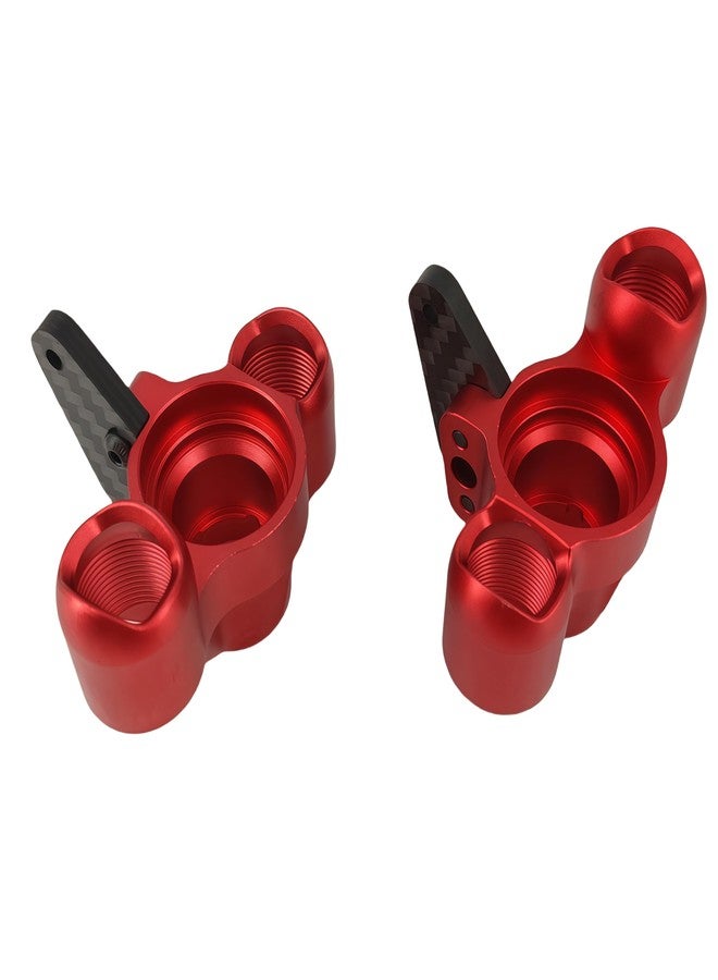 Ruivexi Aluminum Front Steering Knuckles & Caster Blocks with Pivot Balls - Compatible with Arrma 1/8 Kraton, Outcast, Notorious 6S BLX - Upgrade Parts Replace AR330505 ARAC9366 (Red) - Image 5