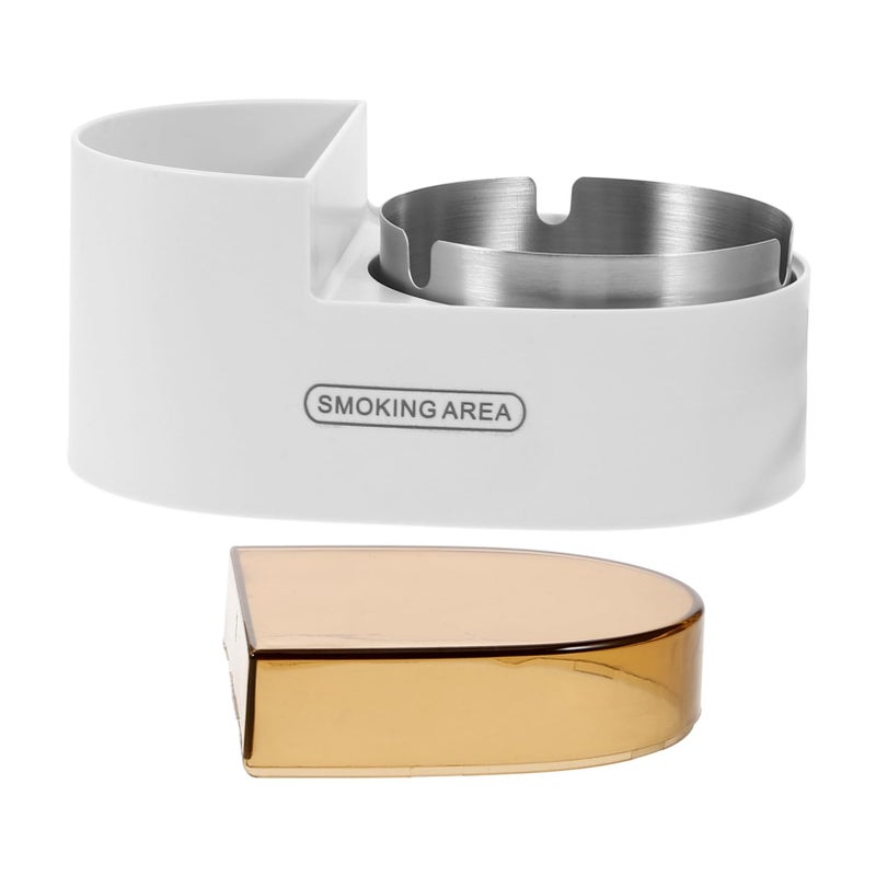Wall Mounted Windproof Ashtray With Lid For Indoor Outdoor Bathroom Patio Easy Clean - Image 2