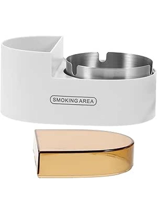 Wall Mounted Windproof Ashtray With Lid For Indoor Outdoor Bathroom Patio Easy Clean - Image 1