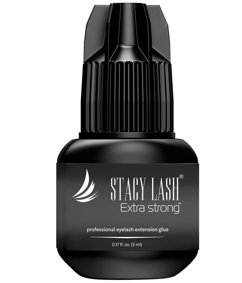 Stacy Lash Extra Strong Eyelash Extension Glue Stacy Lash (0.17fl.oz / 5ml) / 0.5-1 Sec Dry/Retention – 8 Weeks/Black Adhesive/Professional Supplies - Image 1