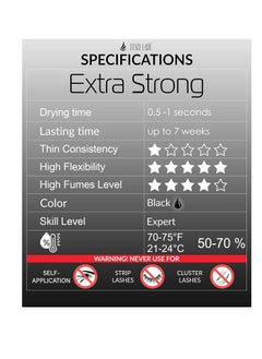 Stacy Lash Extra Strong Eyelash Extension Glue Stacy Lash (0.17fl.oz / 5ml) / 0.5-1 Sec Dry/Retention – 8 Weeks/Black Adhesive/Professional Supplies  - Image 3