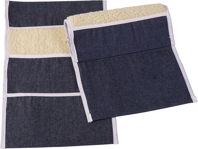 DMI Fleece Wheelchair Armrests with Pouch - Navy Denim and Fleece, Machine Washable - Image 1