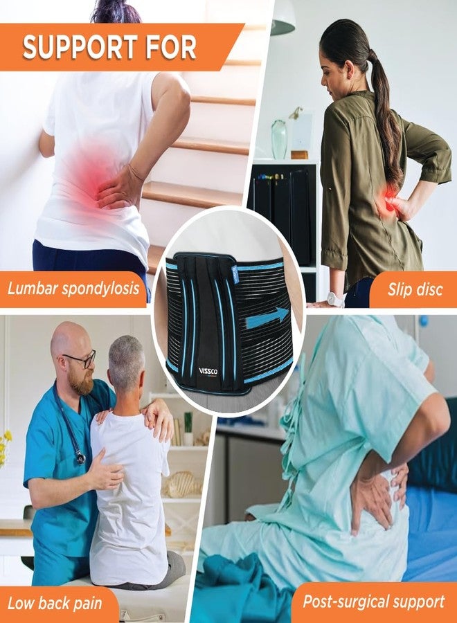 Vissco Lumboset Advance Belt, Back Support for Back Pain Relief, Disc Herniation, Posture Correction, Ergonomic Design, Breathable & Skin Friendly Material for Men & Women- Small (Black) - Image 5
