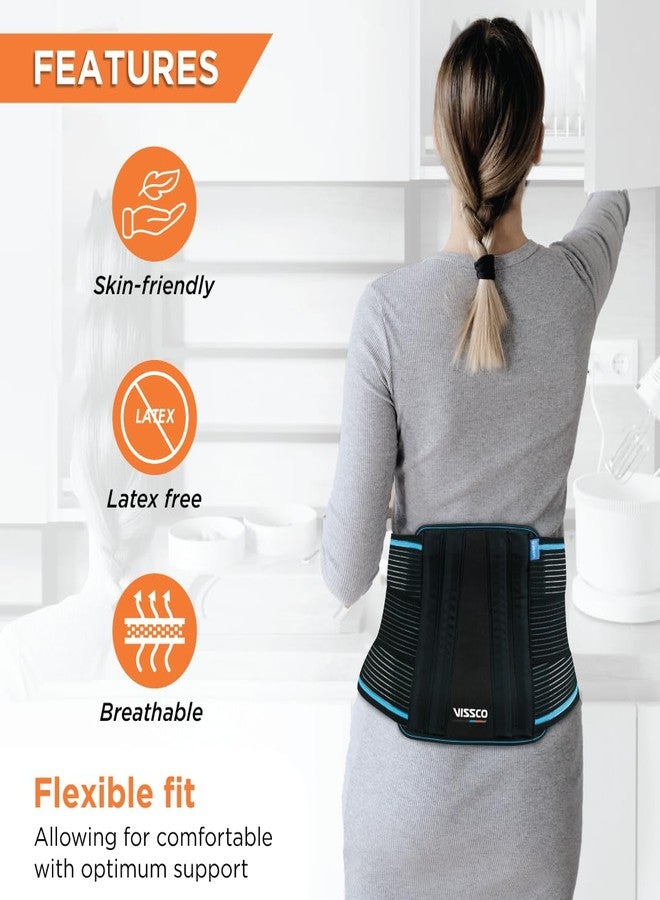 Vissco Lumboset Advance Belt, Back Support for Back Pain Relief, Disc Herniation, Posture Correction, Ergonomic Design, Breathable & Skin Friendly Material for Men & Women- Small (Black) - Image 3