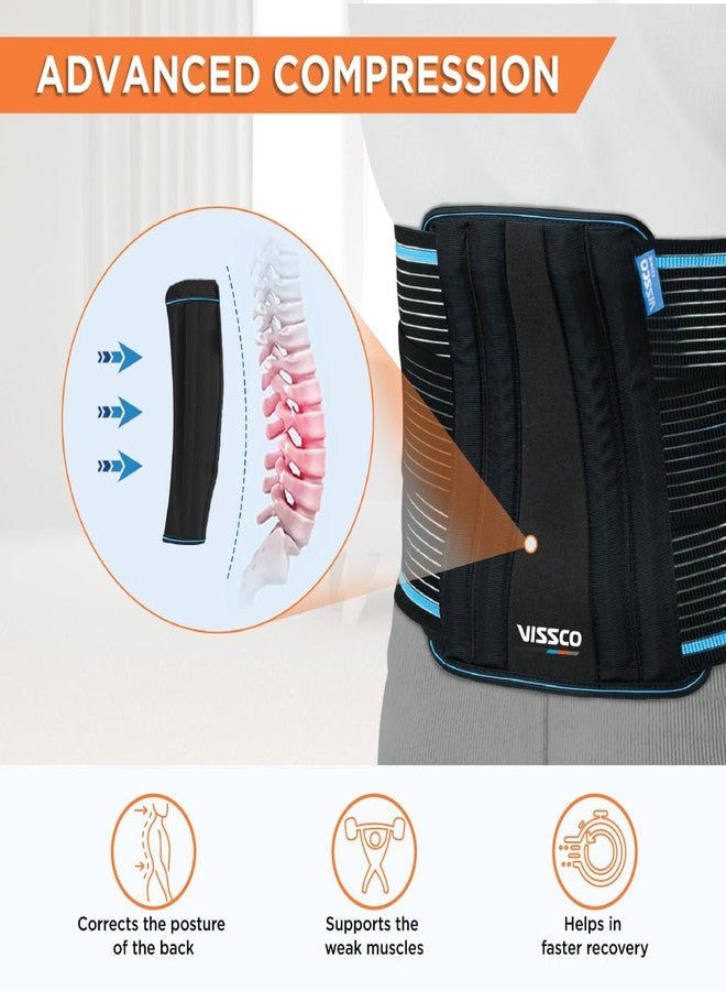 Vissco Lumboset Advance Belt, Back Support for Back Pain Relief, Disc Herniation, Posture Correction, Ergonomic Design, Breathable & Skin Friendly Material for Men & Women- Small (Black) - Image 2