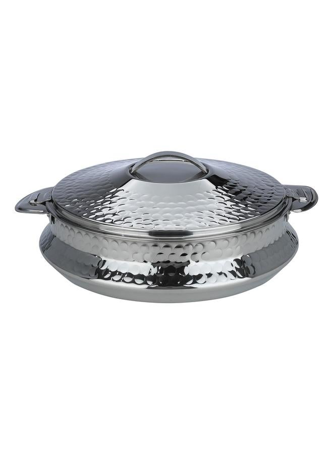 ماكسيما علبة طعام من الفولاذ سعة 3 لتر، فضية منقوشة - Image 1