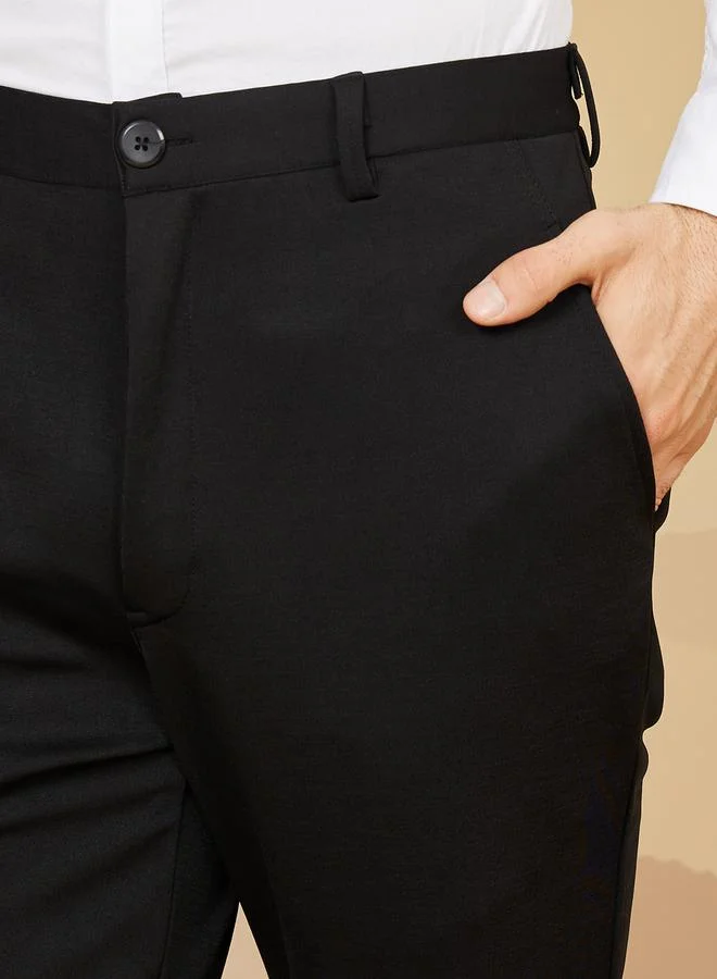 Styli Solid Slim Fit Knit Pants