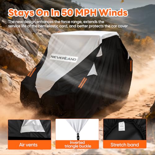 Neverland UTV Cover Waterproof 300D Heavy Duty 2-3 Seater/4-6 Seater 4 Door Side by Side Covers All Weather Protection Compatible with Polaris RZR Can-Am Maverick Defender Kawasaki - Image 4