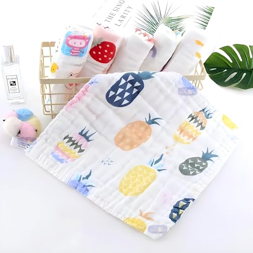 Koochie-Koo Set of 5 Muslin Cloths | 500 GSM | 50x25 Big Size | 6 Layered | New Born Baby Essentials, Swaddle for New Born | Baby Towels Newborn, Soft & Absorbent - Image 4