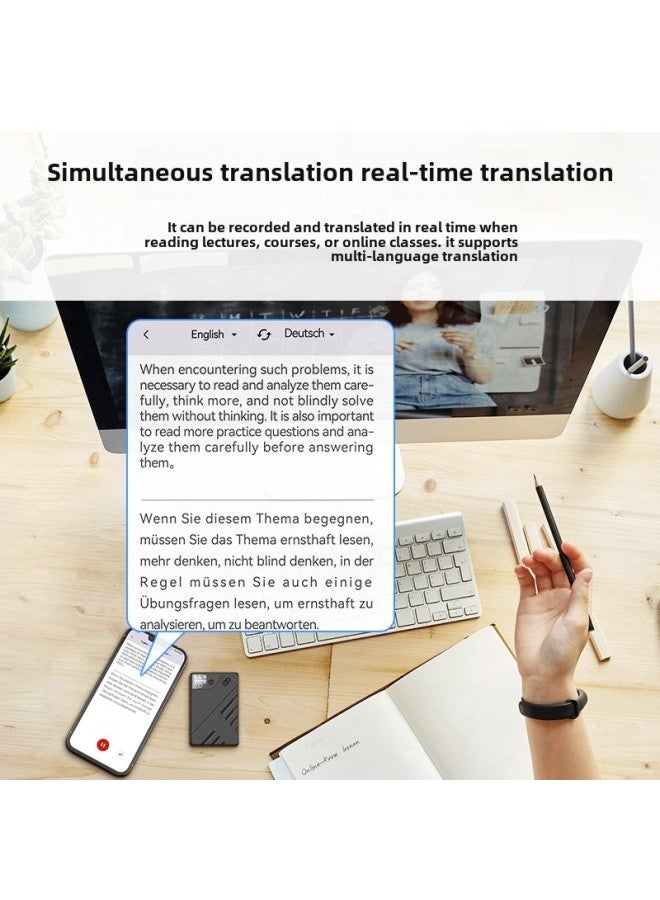 قلم تسجيل ذكي A5ChatGPT4Ai، نسخ في الوقت الحقيقي، ترجمة فورية، 60 لغة، ملخص الترجمة - اللون: النسخة الإنجليزية - السعة: 32 جيجابايت - Image 5