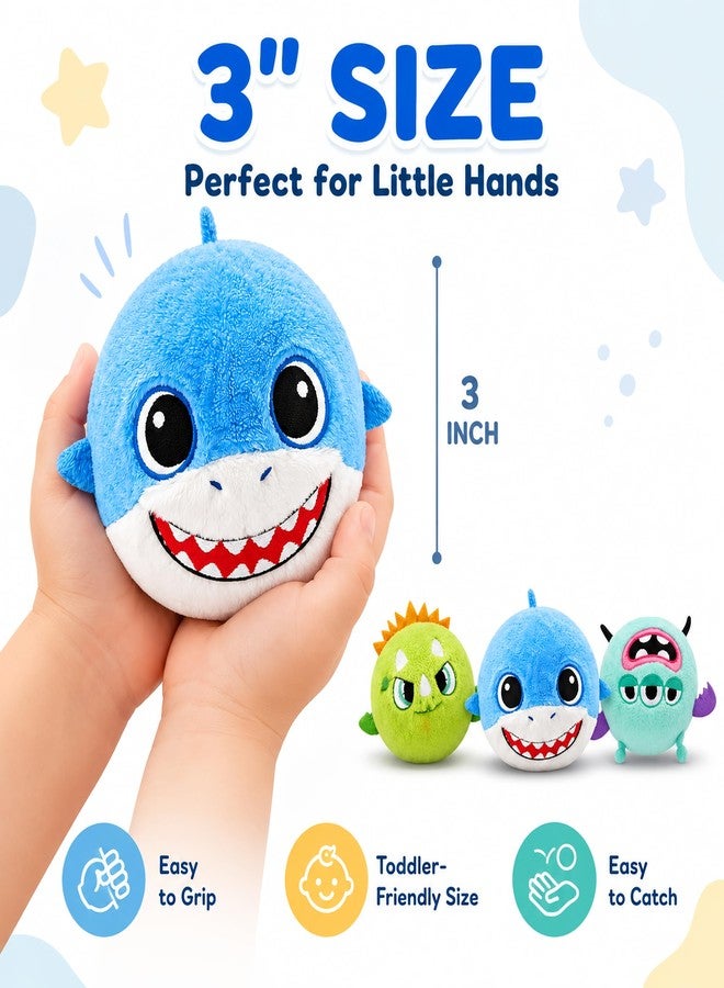 PlayZap Plush Sensory Balls for Toddlers 1-3, Soft Bouncy Balls for Babies & Kids, BPA-Free Plush Ball Toys with Bunny Shark Unicorn Covers, 3 Pack - Image 2