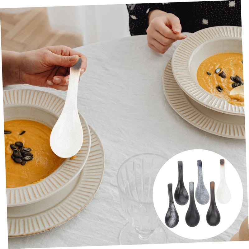 6Pcs Ceramic Rice Spoons Soup Ladles Asian Food Japanese Tableware Kitchen Utensils - Image 4
