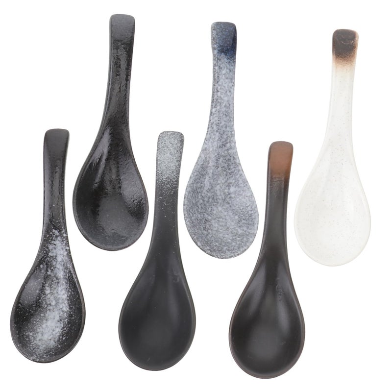 6Pcs Ceramic Rice Spoons Soup Ladles Asian Food Japanese Tableware Kitchen Utensils - Image 2