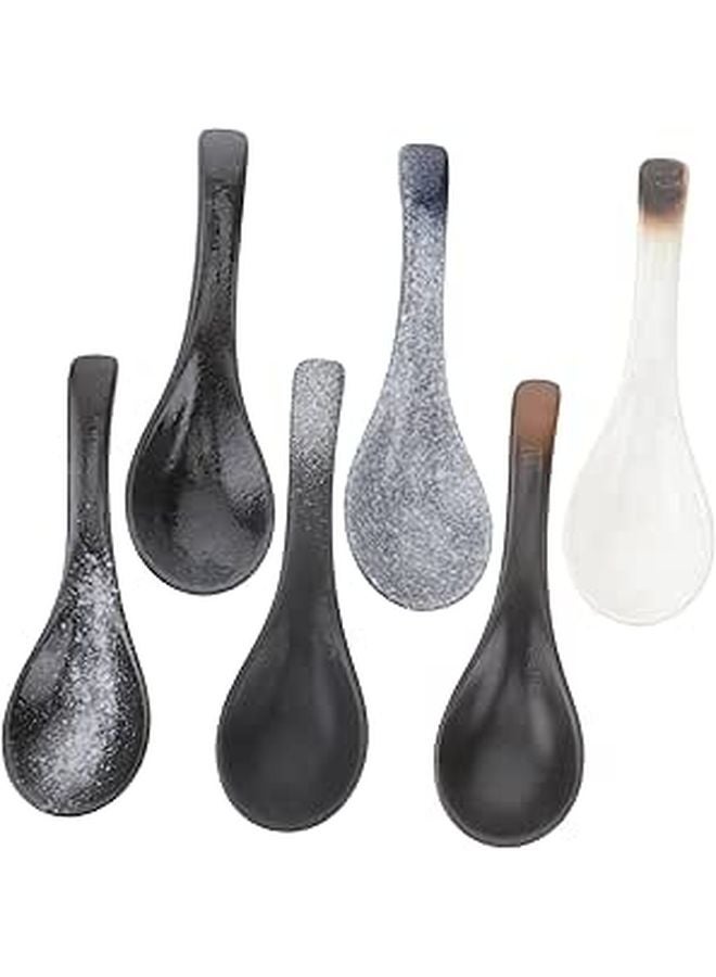 6Pcs Ceramic Rice Spoons Soup Ladles Asian Food Japanese Tableware Kitchen Utensils - Image 1