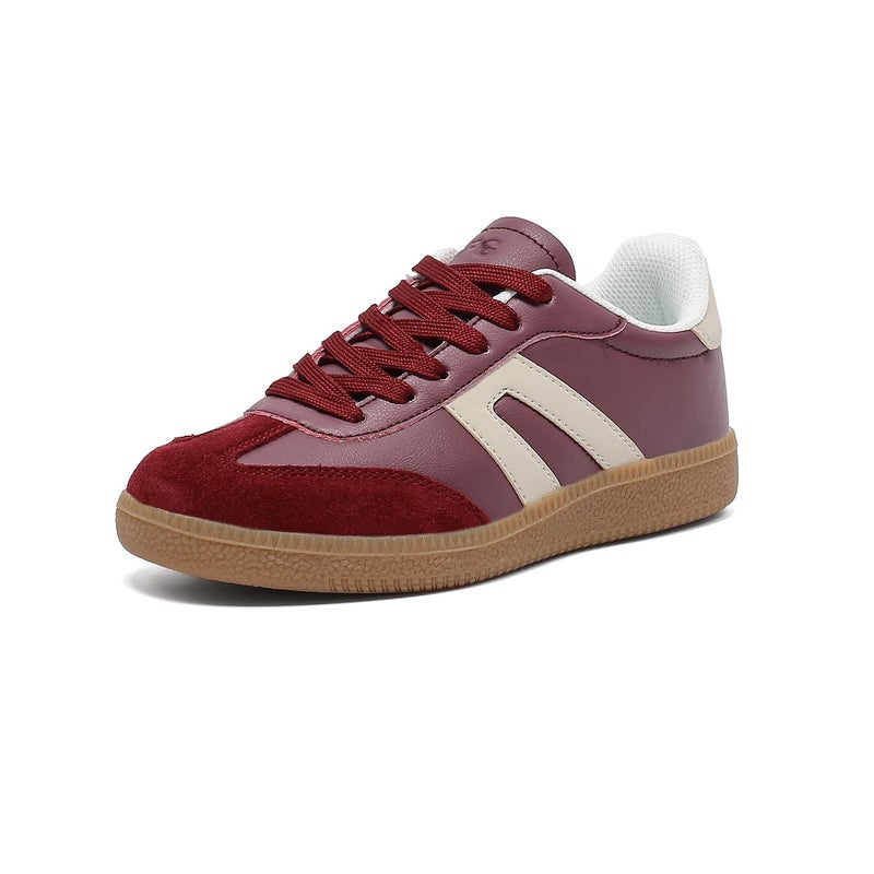 OFG Women's Retro Gum Sole Fashion Sneakers-Lace Detail Casual Retro Walking Shoes-Gum Sole Casual Tennis-Anti Slip Trainersï¼ˆAncora Red,8ï¼‰ - Image 1