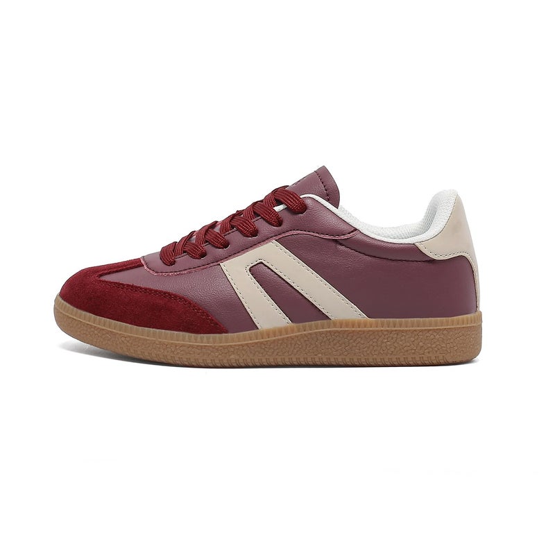 OFG Women's Retro Gum Sole Fashion Sneakers-Lace Detail Casual Retro Walking Shoes-Gum Sole Casual Tennis-Anti Slip Trainersï¼ˆAncora Red,8ï¼‰ - Image 4