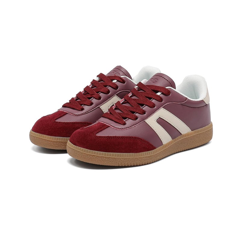 OFG Women's Retro Gum Sole Fashion Sneakers-Lace Detail Casual Retro Walking Shoes-Gum Sole Casual Tennis-Anti Slip Trainersï¼ˆAncora Red,8ï¼‰ - Image 5