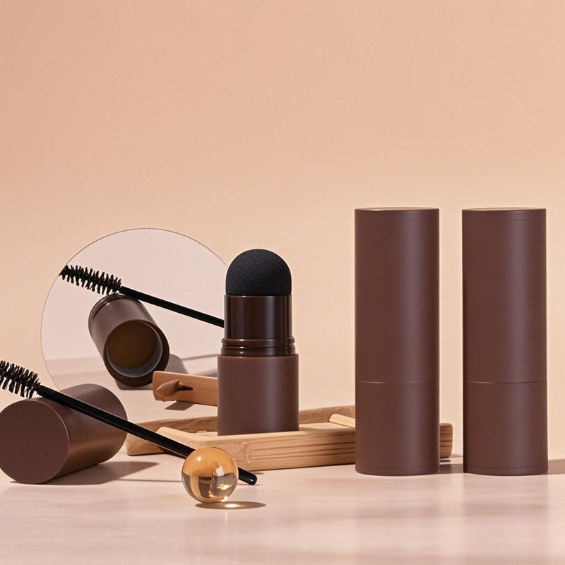 One Step Eyebrow Stamp Shaping Kit Professional Eyebrow Powder Stamp Makeup with 10 Reusable Eyebrow Stencils 2 Eyebrow Pen Brushes Long-Lasting Buildable Eyebrow Makeup - Image 4