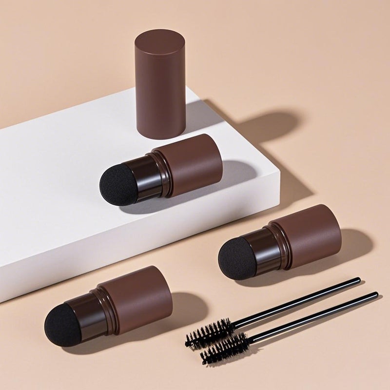 One Step Eyebrow Stamp Shaping Kit Professional Eyebrow Powder Stamp Makeup with 10 Reusable Eyebrow Stencils 2 Eyebrow Pen Brushes Long-Lasting Buildable Eyebrow Makeup - Image 5