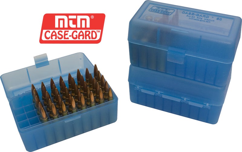 MTM 50 Round Flip-Top Rifle Ammo Box 270 Win 280 Rem 30-06, Blue - Image 2