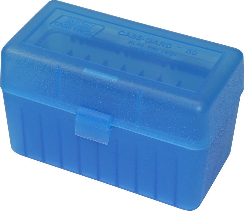 MTM 50 Round Flip-Top Rifle Ammo Box 270 Win 280 Rem 30-06, Blue - Image 3