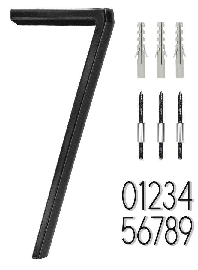 OLADOT 6" Stainless Steel Floating House Number 7, Metal Modern House Numbers, Mailbox Decor Number with Nail Kit, Coated Black, 911 Visibility Signage (Large 7) - Image 1