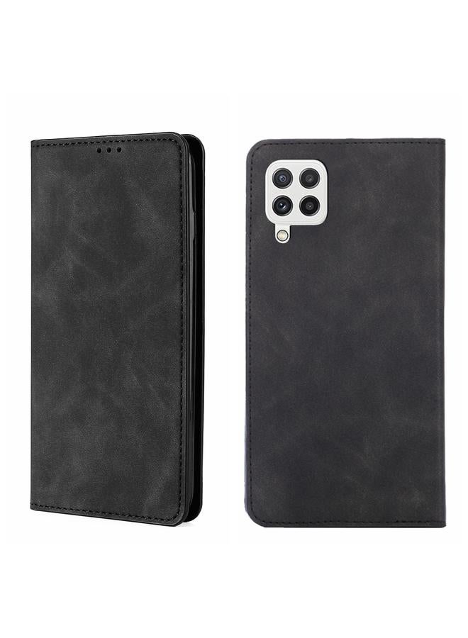 S-TOP Case For Samsung Galaxy A22 4G Skin Feel Magnetic Horizontal Flip Leather Phone Case - Image 1