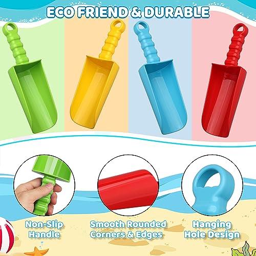 Dilabnba Big 9 inch Beach Sand Shovels Toys for Kids Adults 9 Solid Sand Scoop Spade for Toddlers Baby Heavy Duty Toddler Garden Tools Sandbox Kit for Gardening Shoveling Digging Summer Fun4PCS - Image 5