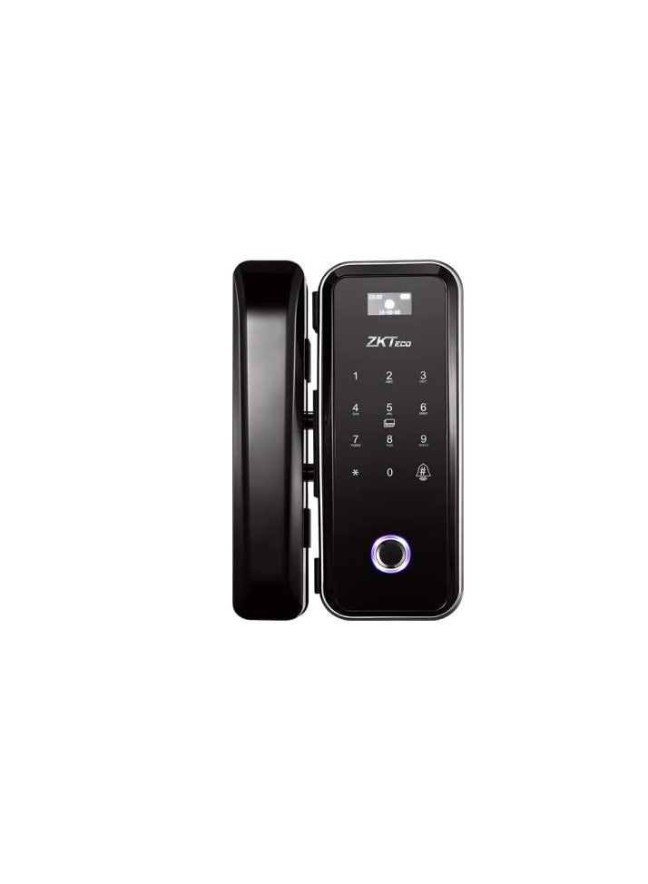 ZK teco Glass Door Lock with Door Bell, RFID, Fingerprint, Remote & Passcode - GL300 Glass (10-12 mm Thickness) - Image 1