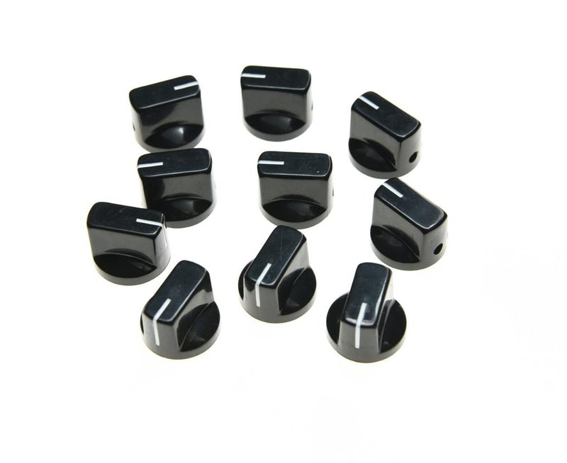 KAISH 10pcs Guitar AMP Effect Pedal Knobs Pointer Knob with Set Screw Black - Image 3