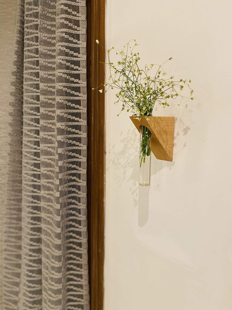 LABZIO Wood Home - Wall Hanging Flower Vase for Homes, Offices and Cafes, Beige - Image 2