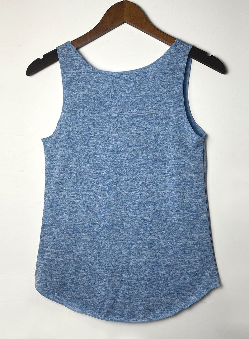 Loquat Women's Quick Drying Sleeveless Loose Sports Vest Blue - Image 2